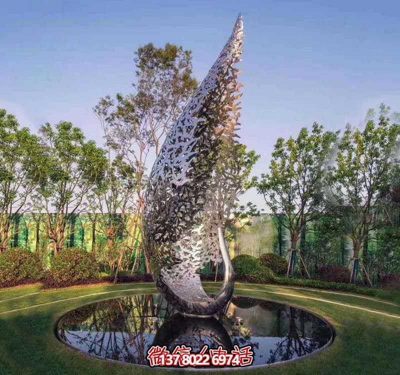 鳳凰不銹鋼雕塑，美化園林景觀