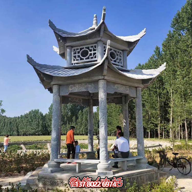 多層中式?jīng)鐾?，完美雕塑戶外公園
