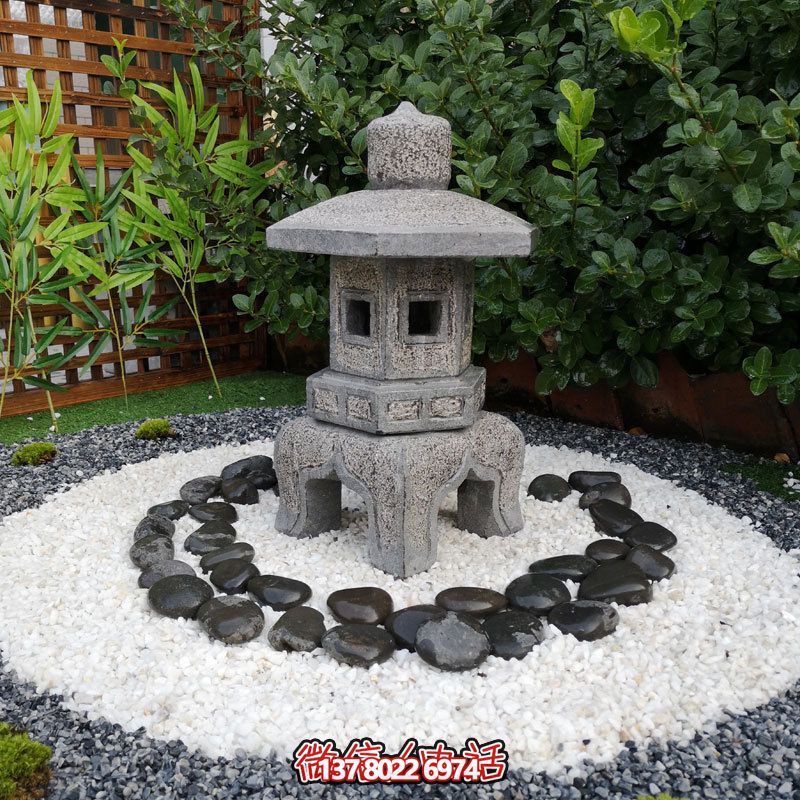 日式戶外石雕石燈，傳承精致大理石園林雕塑