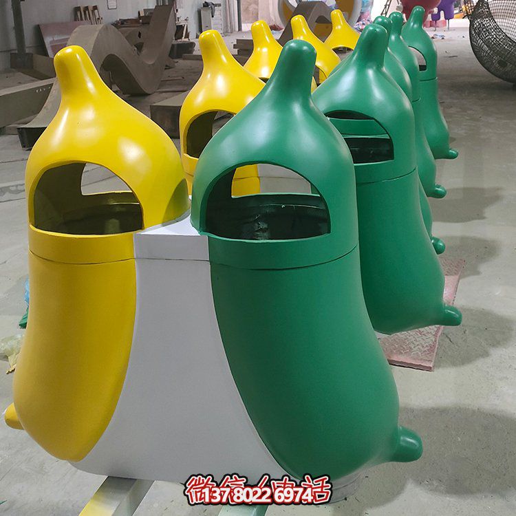 創意玻璃鋼垃圾桶，家庭園林裝飾擺件