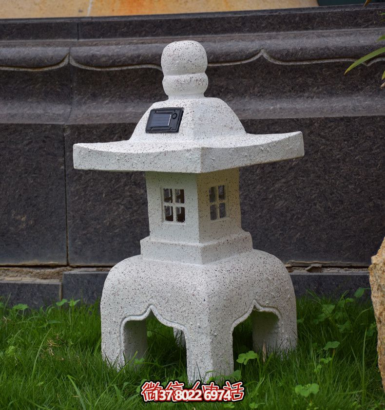 太陽能石燈，復古中式裝飾戶外景觀燈