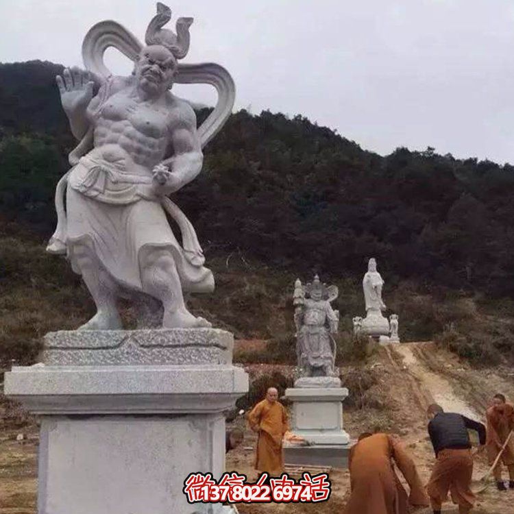 精美大理石景觀雕塑，體現四大金剛之美