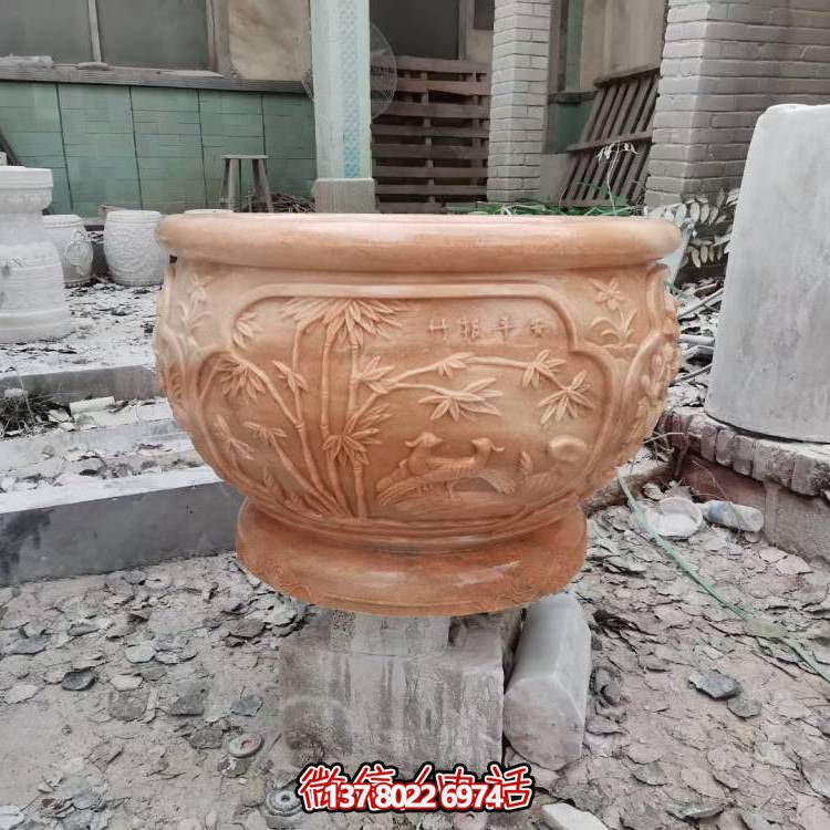 精美的仿古青石圓形庭院石雕招財室內(nèi)外裝飾