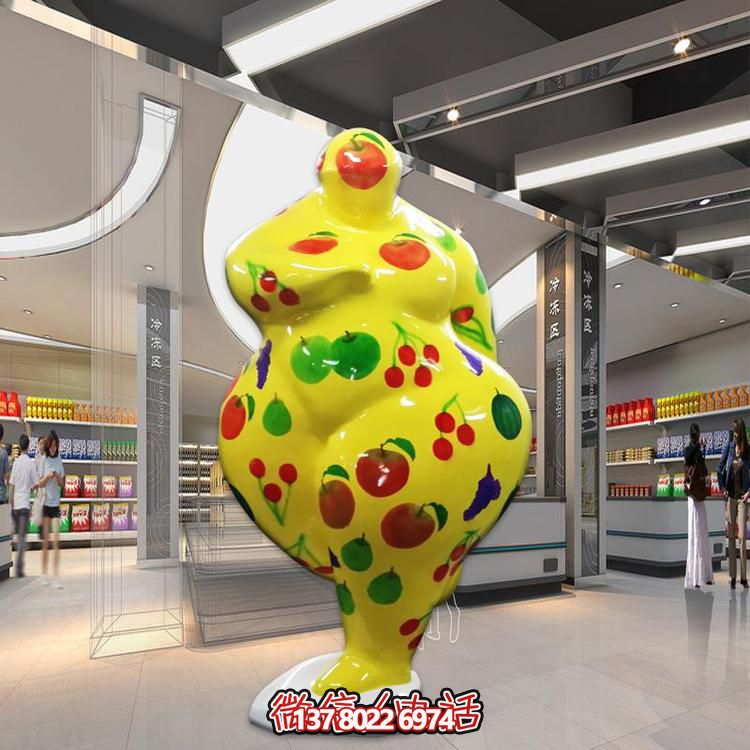 商場(chǎng)玻璃鋼彩繪創(chuàng)意大型抽象人物擺件