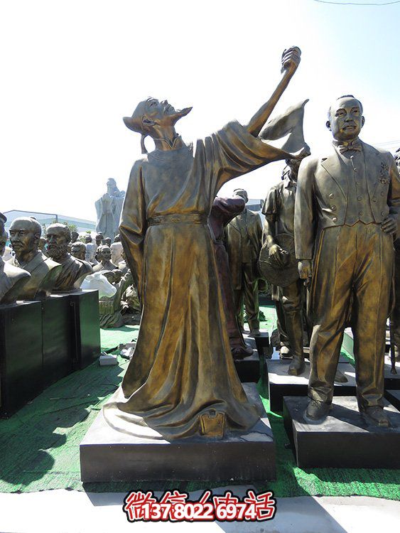 玻璃鋼仿銅古人詩(shī)圣李白校園廣場(chǎng)擺件雕塑