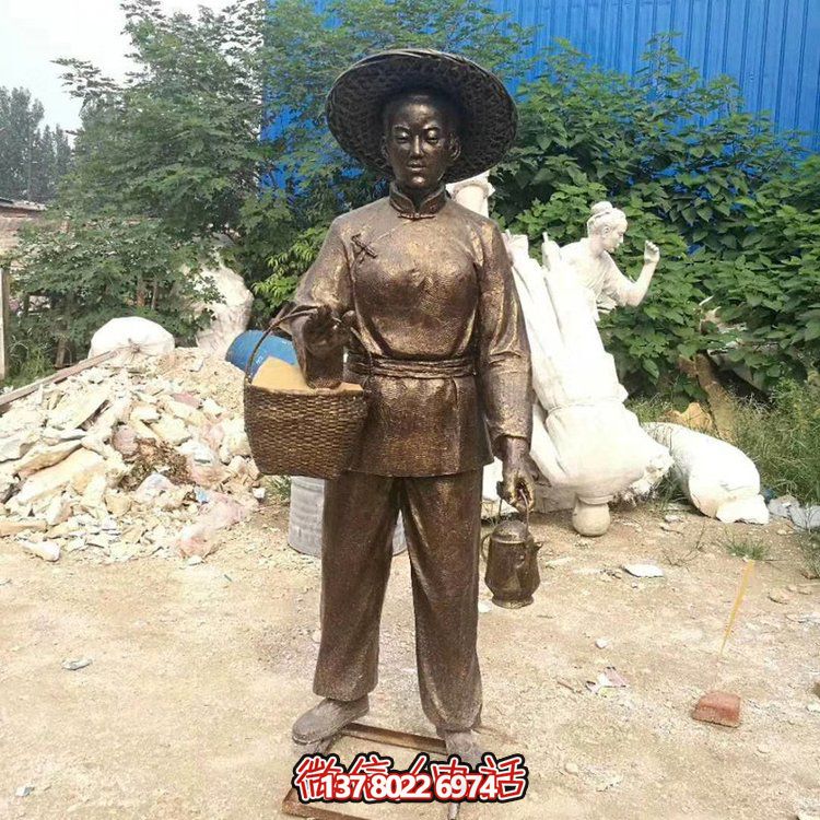 玻璃鋼仿銅民俗小品情景戶(hù)外園林人物