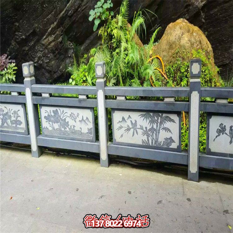 青石石雕戶外公園河道護(hù)欄