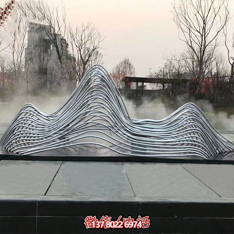 廣場水景不銹鋼鏤空雕塑假山